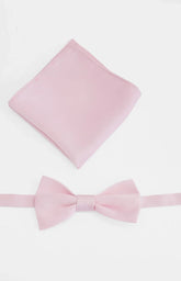 Abel Pink Bow Tie And Pocket Square Set