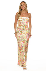 Maiah Yellow Bloom Prom Dress